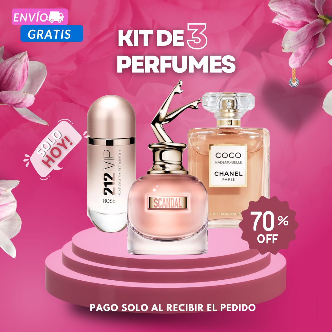 🎉 ¡PROMOCIÓN EXCLUSIVA: COMPRA 1 Y LLÉVATE 3! 🌟 212 VIP ROSÉ, COCO MADEMOISELLE Y SCANDAL! 🌟